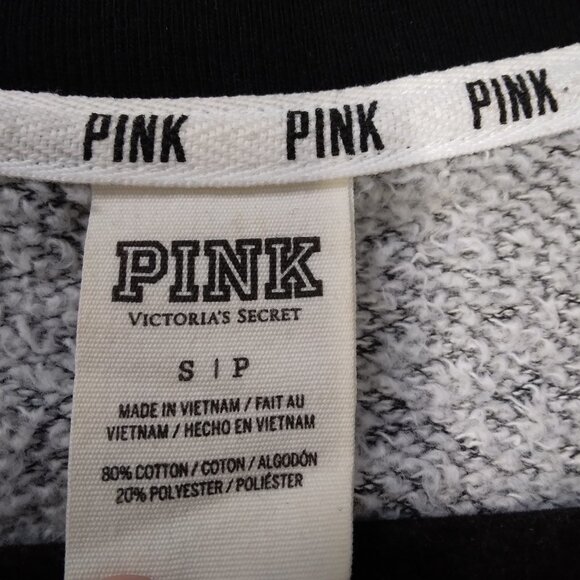 Victoria’s Secret PINK Charcoal Varsity V Neck Pullover Sweater Size S - Picture 10 of 10